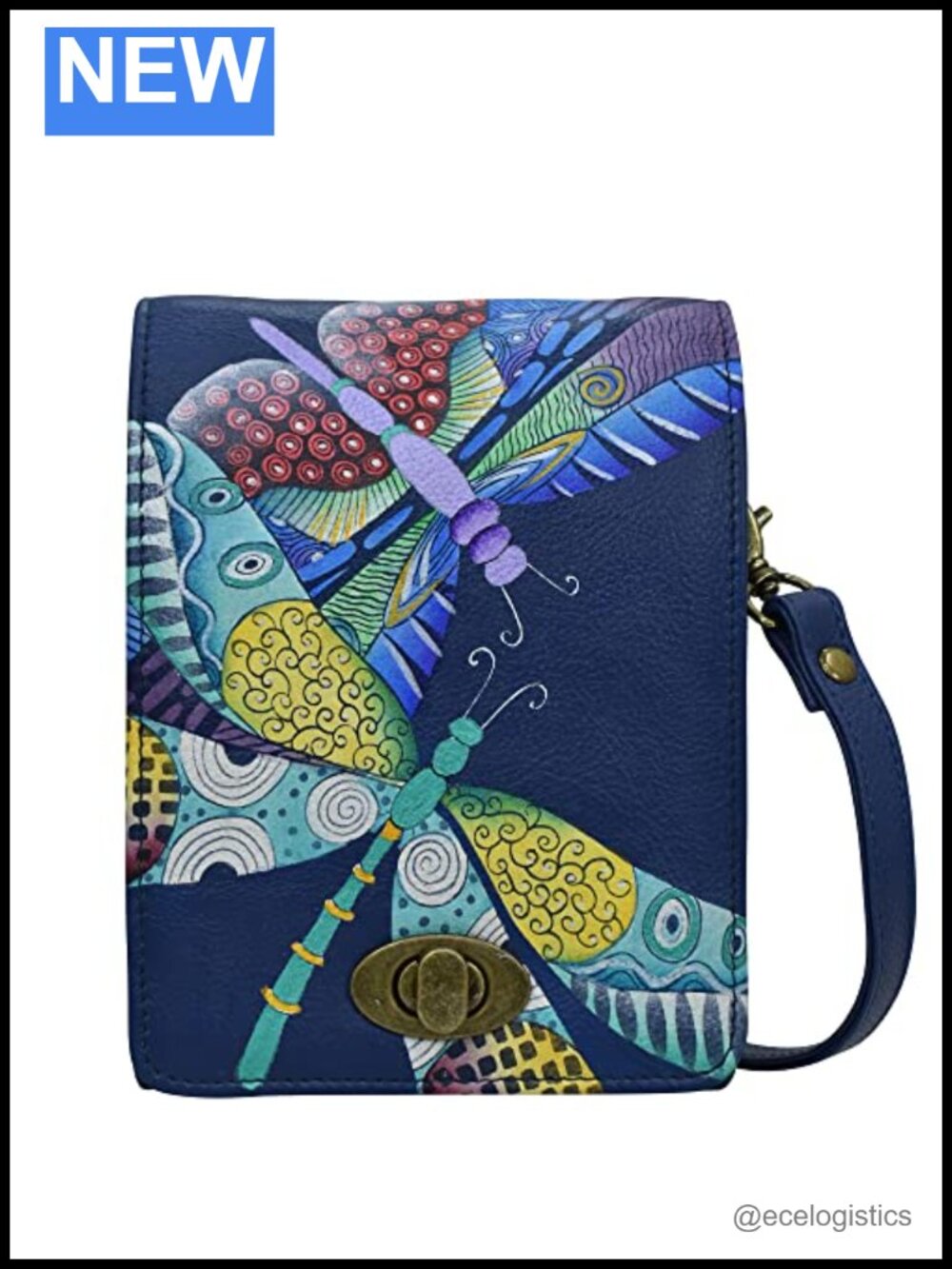 Hand-painted Genuine Leather Flap Convertible Crossbody Belt Bag with RFID